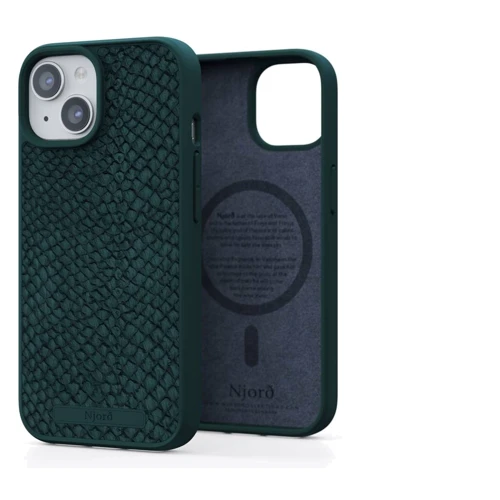 Чехол для iPhone Njord Salmon Leather MagSafe Case Dark Green (NA54SL02) for iPhone 15 Pro Max: Материалы кожа