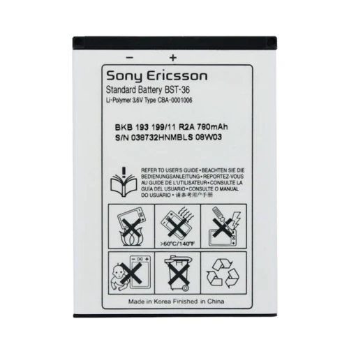Акумулятор Sony Ericsson 780mAh (BST-36) for Sony Ericsson J300,K310