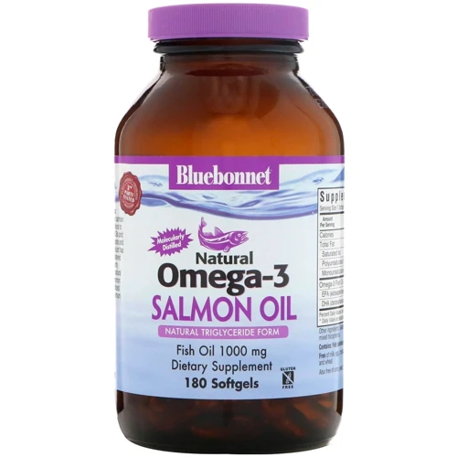 Bluebonnet Nutrition Natural Omega 3 Salmon Oil, 1000 mg, 180 Softgels (BLB0953)
