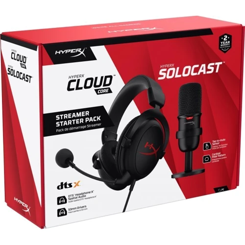 Навушники HyperX Streamer Starter Pack Cloud Core + SoloCast (HBNDL0001): Опір навушників (Ом) 60
