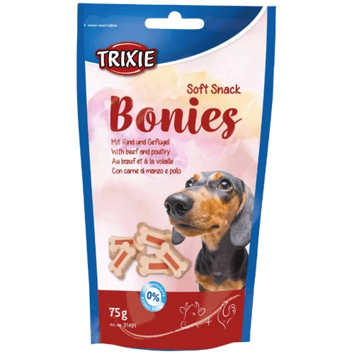 Ласощі Trixie Bonies для собак з яловичиною та індичкою 75 г (4011905314914)