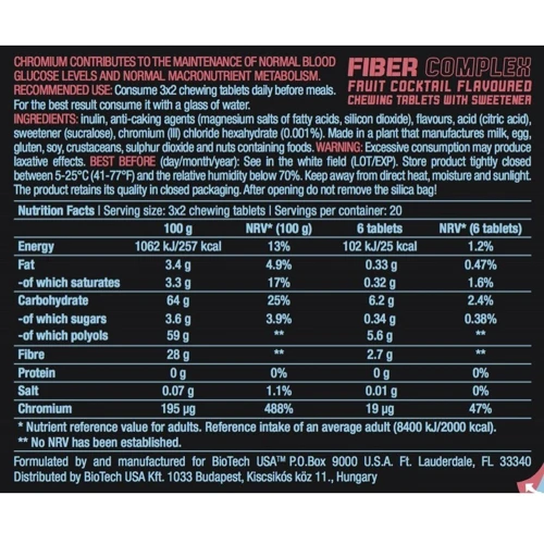 Жиросжигатель BioTechUSA Fiber Complex 120 tabs: Пол Унисекс