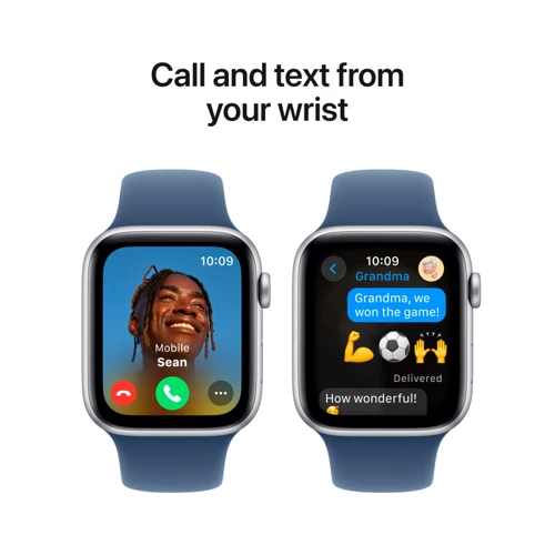 Apple Watch SE 2 2024 40mm GPS Silver Aluminum Case with Denim Sport Band - M/L (MXED3QH/A) UA: Материал фторэластомер