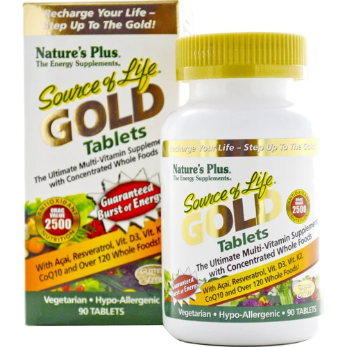 Natures Plus Source of Life Gold 90 tabs Мультивитамины