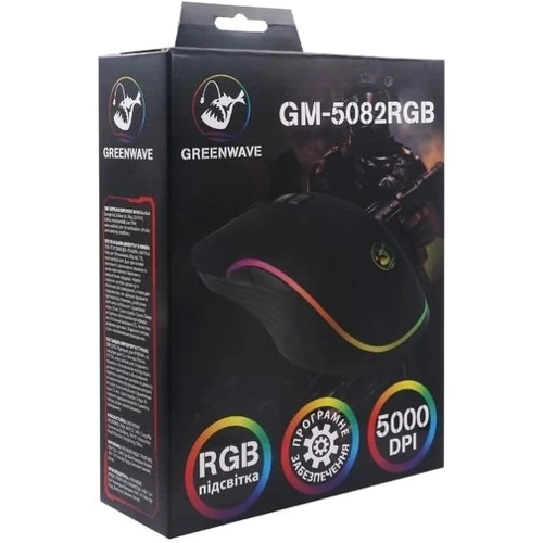 Мышь Greenwave GM-5082RGB (R0015327) Black: Тип сенсора оптический