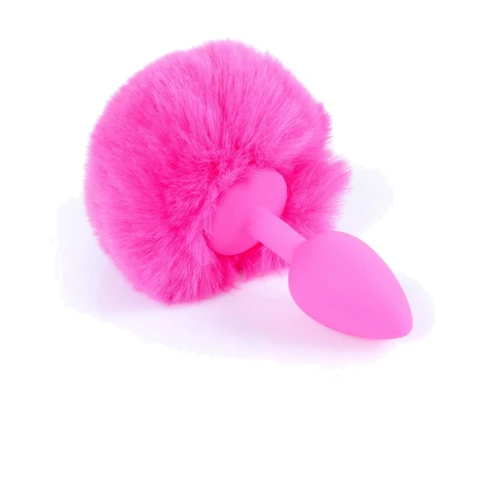Анальная пробка BOSS Series Exclusivity Silicon Plug Bunny Tail Pink