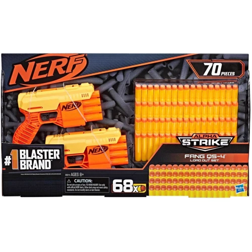 Набір з двома бластерами Nerf Alpha Strike Fang QS-4 (E8314): Матеріал пластик