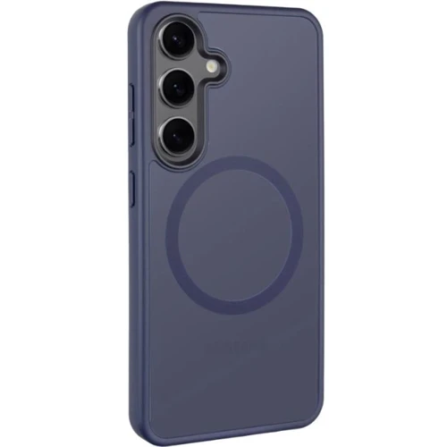 Чехол для телефонов Mobile Case TPU+PC Metal Buttons with MagSafe Colorful Navy Blue for Samsung S937 Galaxy S25 Edge