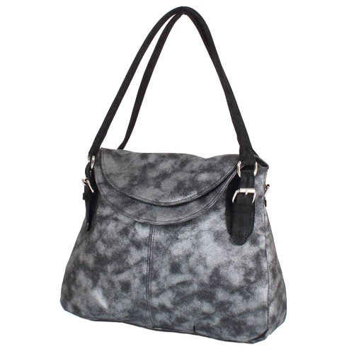 Жіноча сумка-мішок Laskara сіра (LK10188-grey-black): Стиль Повсякденний (Casual)