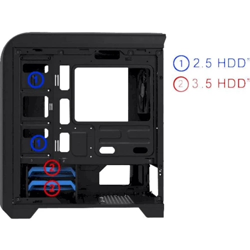 Корпус GameMax H601-BR: Матеріал передній панелі сталь