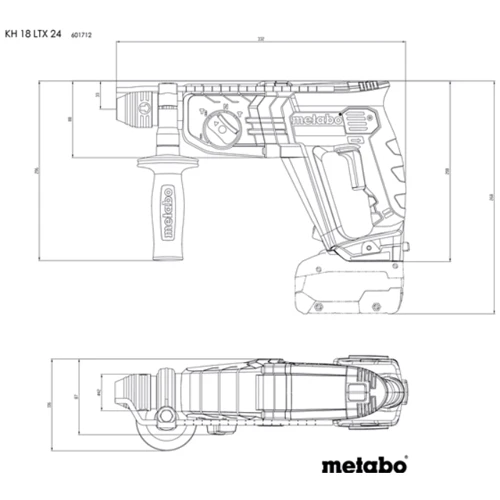 Перфоратор Metabo KH 18 LTX 24 (601712850): Макс. число оборотов холостого хода, об/мин 1400