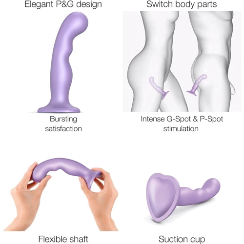 Насадка для страпона Strap-On-Me Dildo Plug P&G Lilas Metallic L