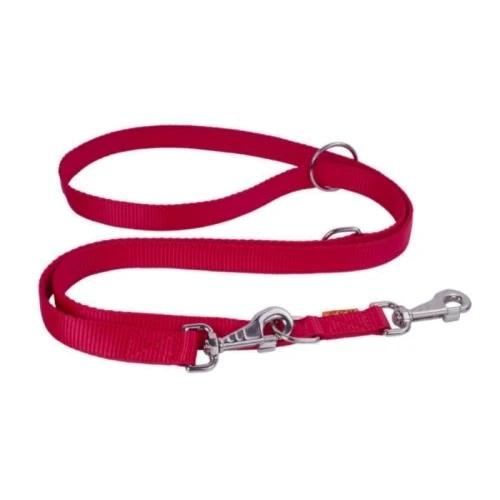 Поводок-перестежка Collar Dog Extremе нейлоновый двойной (ш 25мм, д 100-180см), красный