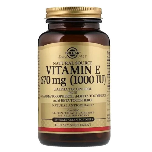 Solgar Vitamin E 670 mg (1000 IU) Солгар Витамин Е 100 вегетарианских мягких таблеток