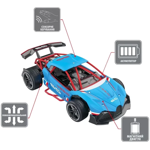 Автомобиль Sulong Toys GESTURE SENSING на р/у и на сенсорном управлении DIZZY (голубой) (SL-285RHB): Привод Задний
