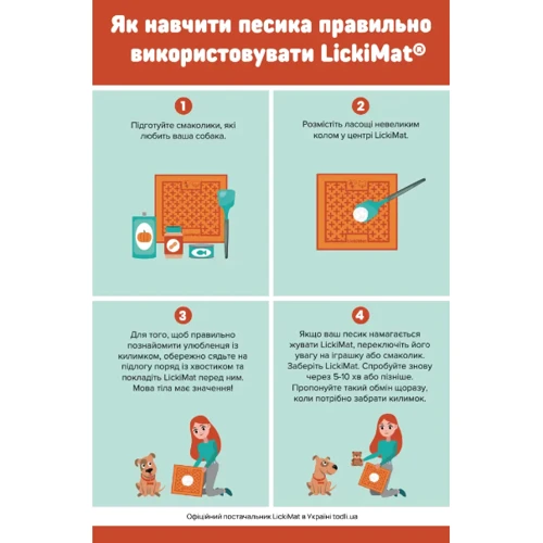 Коврик для медленного питания Licki Mat Playdate orange для кошек (9349785006076): Тип Поилки