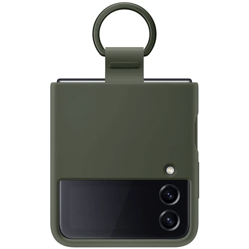 Чехол для телефонов Samsung Silicone Cover with Ring Khaki (EF-PF721TGEGUA) for Samsung F721 Galaxy Flip 4: Цвет зеленый