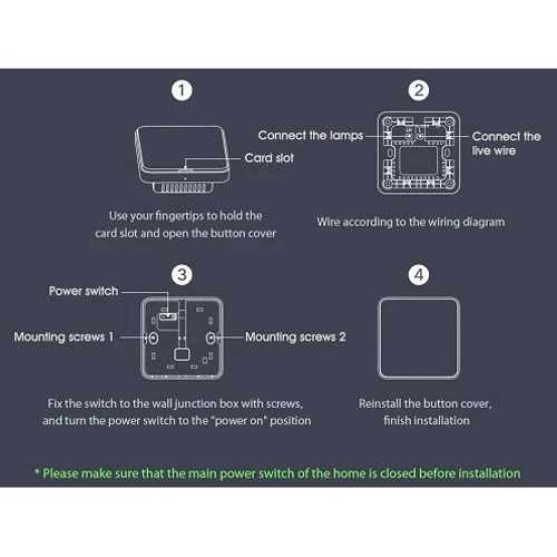 Выключатель света Xiaomi Mijia Smart Switch Dounle button (BHR4060CN) фото 2