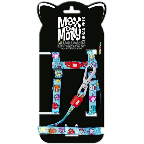 Поводок и шлея Max & Molly Urban Pets Cat Harness/Leash Set - Little Monster/1 Size (4255636802139)