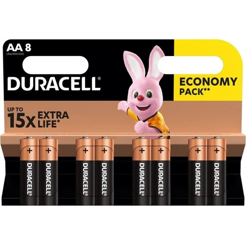 Щелочные батарейки Duracell AA MN1500 LR06 8 шт (5000394006522 / 81417083 / 81480361) фото 5