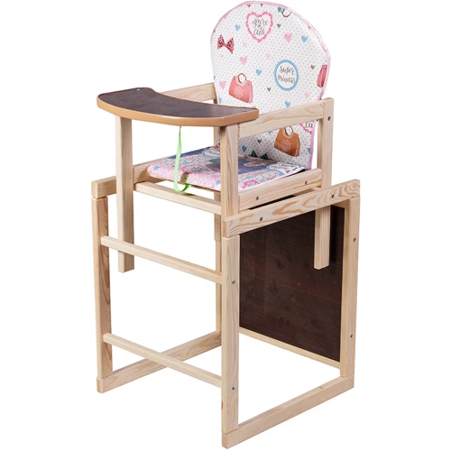 Стульчик- трансформер Наталка Зайчик-01 эконом белый (сердечки, сумки,бантики) (623058): Тип трансформер