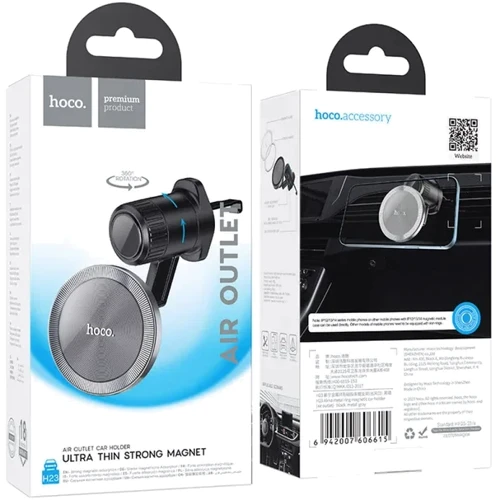 Тримач Hoco Car Holder Air Vent H23 Black Metal Grey фото 6