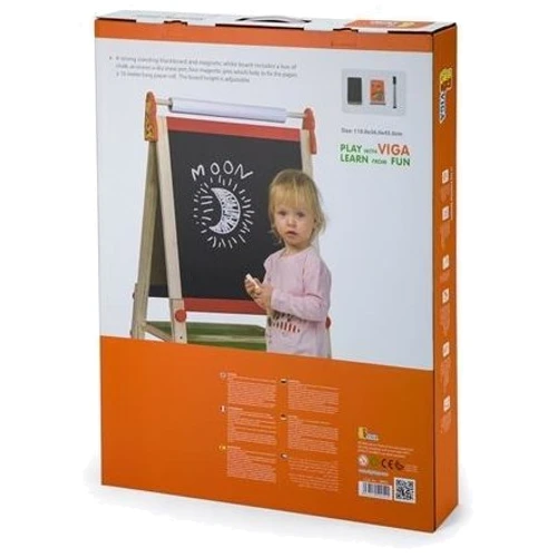 Деревянный мольберт Viga Toys двухсторонний магнитный с бумагой (50952)