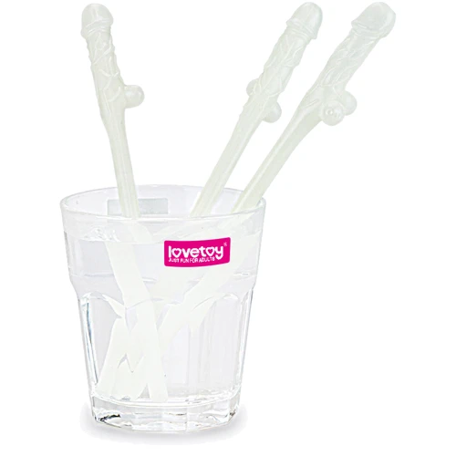 Трубочки для напитков LoveToy Jokes&Parties Glow In The Dark Willy Penis Straws, 9 шт.