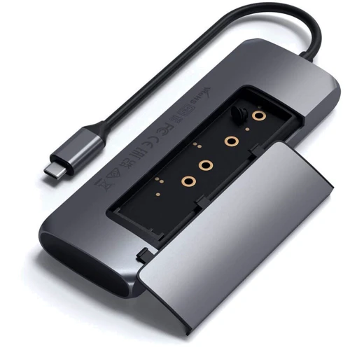 Адаптер Satechi Adapter Aluminum USB-C to USB-C+2xUSB+HDMI+SSD карман Space Gray (ST-UCHSEM): Интерфейс подключения USB-C