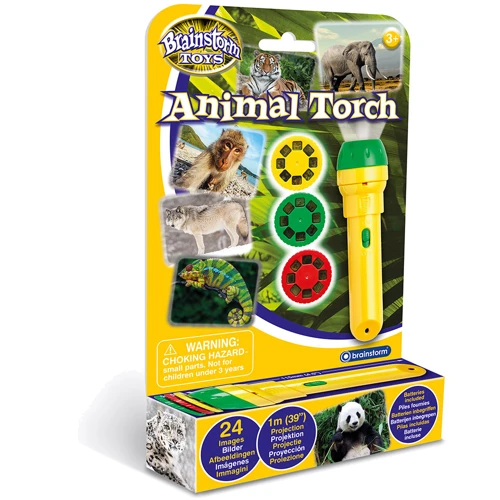 Фонарик-проектор Brainstorm Toys В мире животных (3 диска, 24 картинки) (E2012)