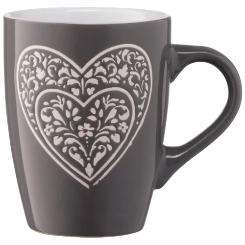 Кружка Ardesto Heart керамика темно-серая 330 мл (AR3467DGR): Форма конус