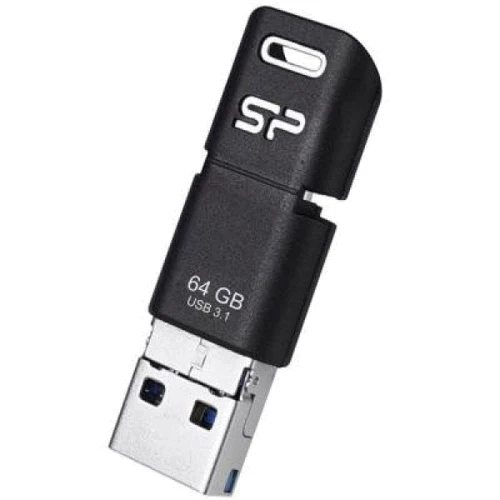 USB-флешка Silicon Power 64GB Mobile C50 USB 3.1/Type-C/microUSB Black (SP064GBUC3C50V1K): Вес 5.2 г