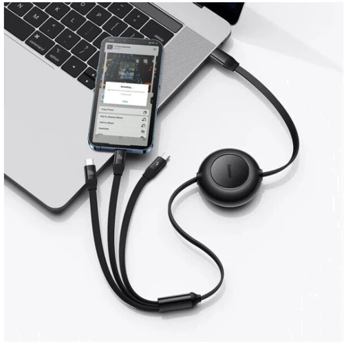 Кабель Baseus Cable USB-C to Micro USB/Lightning/Type-C Bright Mirror 2 Series 100W 1.1m Black (CAMJ010201) фото 3