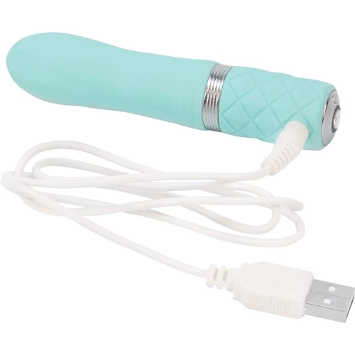 Роскошный вибратор PILLOW TALK - Flirty Teal с кристаллом Сваровски