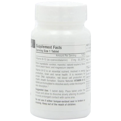 Source Naturals Vitamin В-12 2000 mcg Вітамін В-12 100 таблеток для розсмоктування: Тип Витамин B