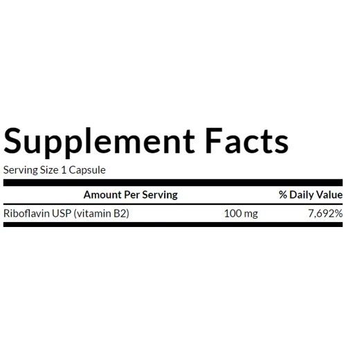 Swanson Riboflavin Vitamin B-2 100mg Рибофлавин Витамин Б2 100 капсул: Форма выпуска Капсулы