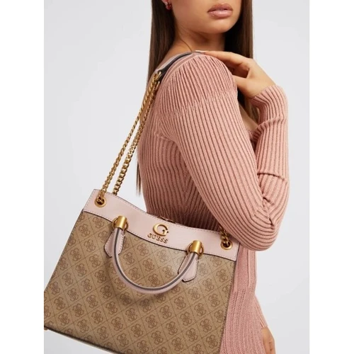 Жіноча сумка тоут GUESS NELL LOGO GIRLFRIEND SATCHEL світло-коричнева (HWSB8735070-LLR): Стать Женский