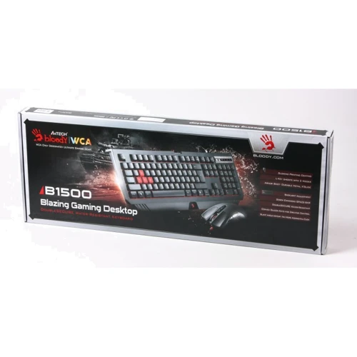 Комплект проводной A4Tech Bloody B1500 Black: Тип клавиш мембранный