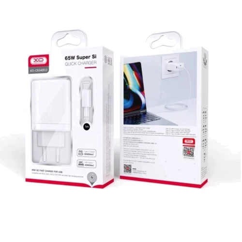 Зарядное устройство XO Wall Charger 2xUSB-C+USB CEO04 65W White with Cable USB-C to Lightning: Особенности Power Delivery (PD), Быстрая зарядка, USB-C