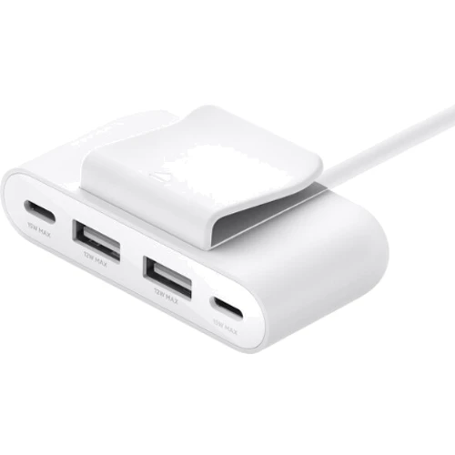 Адаптер Belkin Adapter USB-C to 2хUSB-C+2хUSB White (BUZ001BT2MWHB7): Колір белый