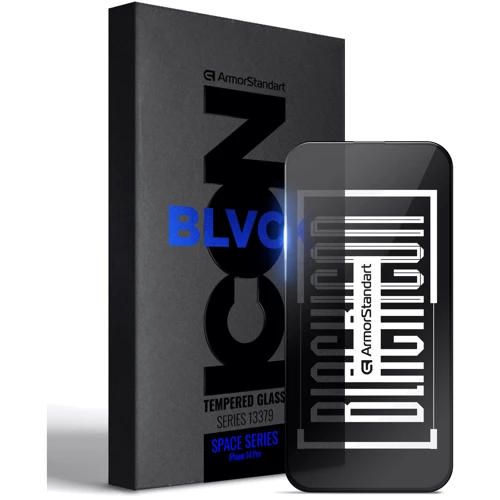 Захисне скло для iPhone ArmorStandart Tempered Glass Space Black Icon for iPhone 14 Pro (ARM63562)