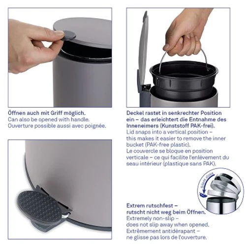 Відро для сміття KELA Mats світло-сіре 3 л (23610)