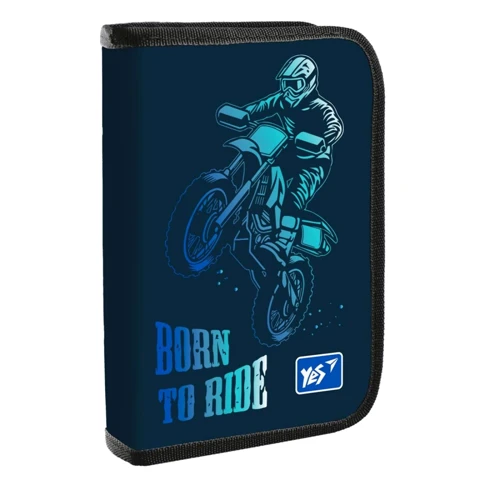Пенал твердий YES одинарний із клапаном HP-03 Born to Ride (533420)