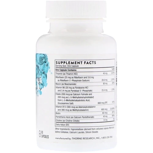 Thorne Research B-Complex # 12 60 Caps В-комплекс: Тип вітамін B