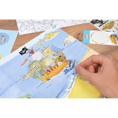 Набор переводных наклеек Scribble Down с онлайн приложением Остров пиратских сокровищ