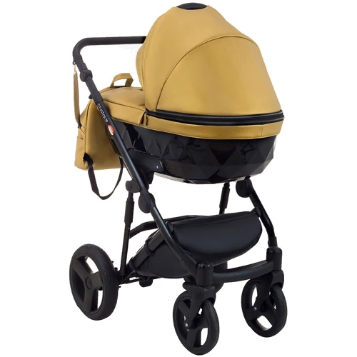 Коляска 2 в 1 Bair Crystal 100% кожа BC-40 золото перламутр — черный (624449): Возможность установки люльки есть