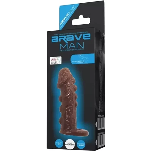 Насадка - презерватив LYBAILE Brave Man, коричневая (BI-016012)