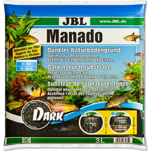 Субстрат JBL Manado Dark для аквариумов натуральный темный 5 л 67036 (4014162670366)