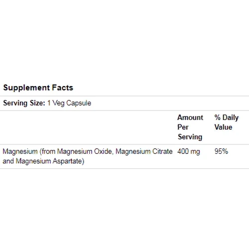 Now Foods Magnesium Caps, 400 mg, 180 Veg Capsules (NOW-01283)