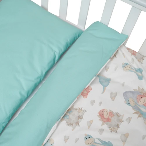 Постельный комплект Twins Comfort line Динозаврик 3 эл. ментоловый (3054-C-14): Размер для кроваток 120x60см